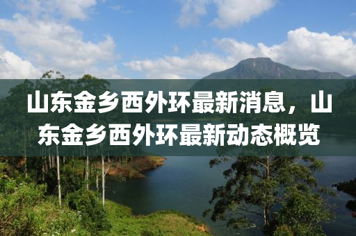 山東金鄉(xiāng)西外環(huán)最新消息，山東金鄉(xiāng)西外環(huán)最新動山東水清源環(huán)?？萍加邢薰緫B(tài)概覽