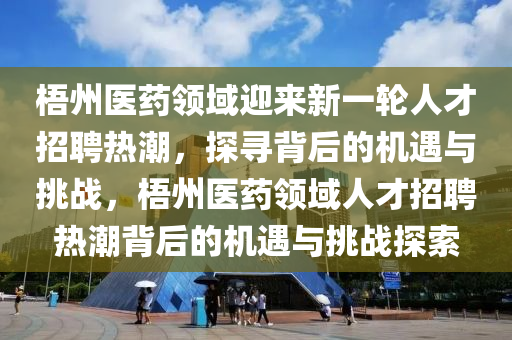 梧州醫(yī)藥領(lǐng)域迎來新一輪人才招聘熱潮，探尋背后的機(jī)遇與挑戰(zhàn)，梧州醫(yī)藥領(lǐng)域人才招聘熱潮背后的機(jī)遇與挑戰(zhàn)探索山東水清源環(huán)?？萍加邢薰? class=