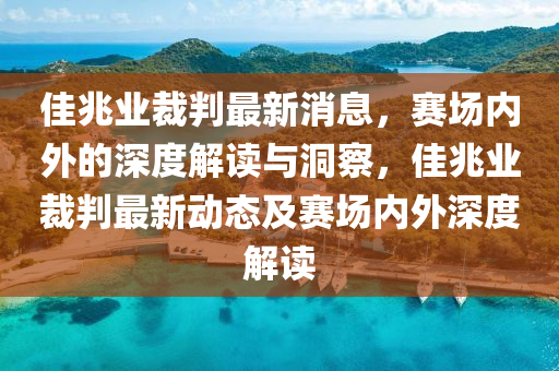 佳兆業(yè)裁判最新消息，賽場(chǎng)內(nèi)外的山東水清源環(huán)保科技有限公司深度解讀與洞察，佳兆業(yè)裁判最新動(dòng)態(tài)及賽場(chǎng)內(nèi)外深度解讀