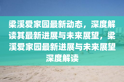 梁溪愛家園最新動態(tài)，深度解讀其最新進展與未來展望，梁溪愛家園最新進展與未來展望深度解讀山東水清源環(huán)?？萍加邢薰? class=