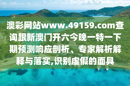 澳彩網(wǎng)站www.4915山東水清源環(huán)?？萍加邢薰?.соm查詢跟新澳門開六今晚一特一下期預(yù)測響應(yīng)剖析、專家解析解釋與落實(shí),識別虛假的面具